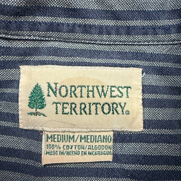 Vintage Northwest Territory 100% Cotton Striped Men's Button-Down Shirt - Picture 2 of 5